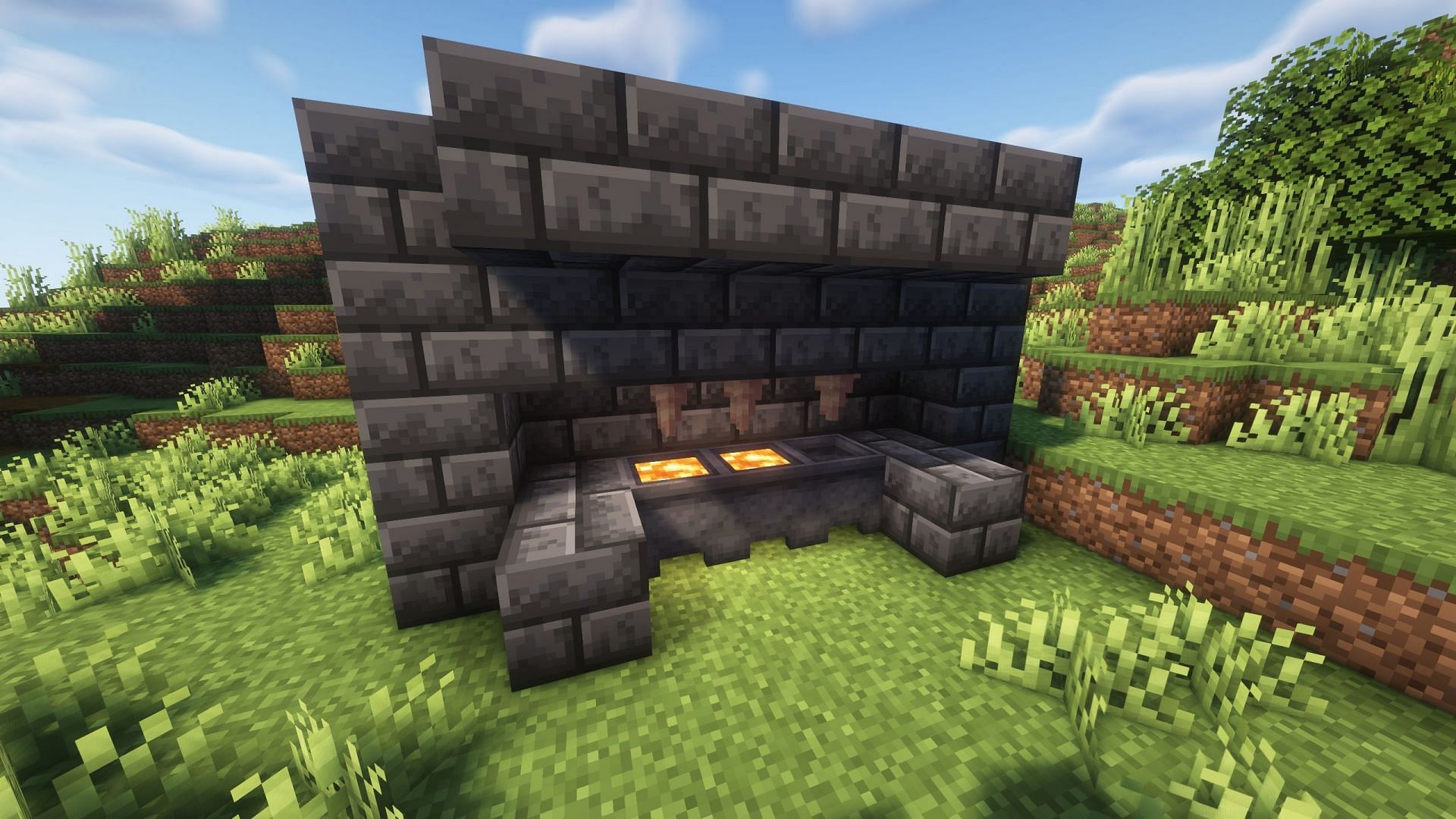 A lava farm provides infinite fuel for smelting (Image via Sportskeeda Gaming || Mojang Studios)